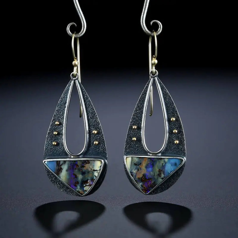Vintage Resin Dangle Earrings for Women - Bohemian Style