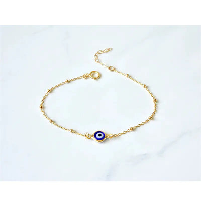 Bohemian Devil's Eye Bracelet with Blue Eyes for Women