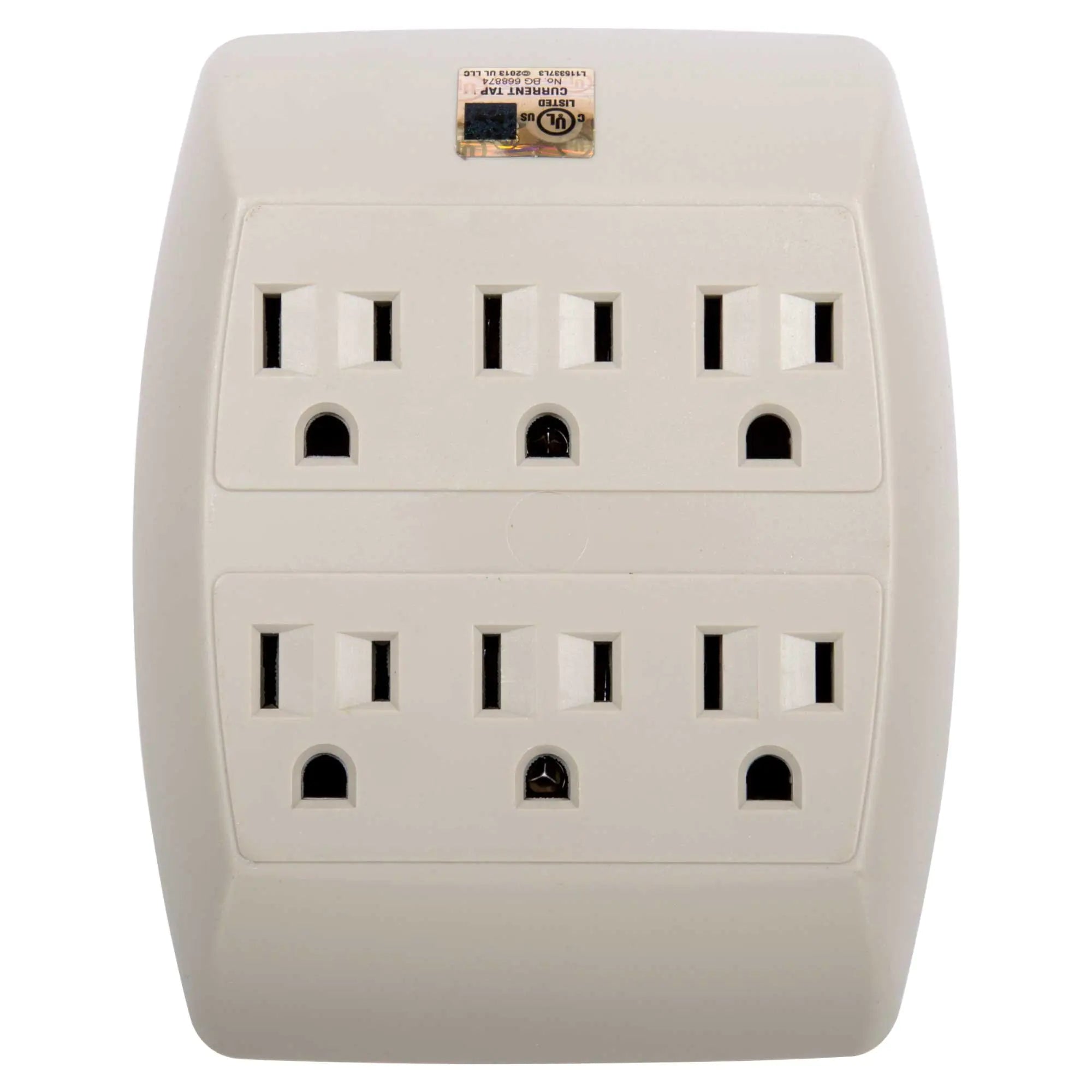iFocus Electronics 6 Grounded Outlets 4 x 4.75 inches Beige