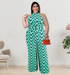 Plus Size Women's 5XL Summer Halter Jumpsuit
