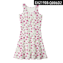 2021 Summer Women's Loose Floral Print Midi Dress