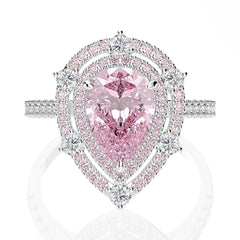 S925 Sterling Silver Luxury Water Drop Zircon Ring