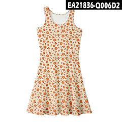 2021 Summer Women's Loose Floral Print Midi Dress