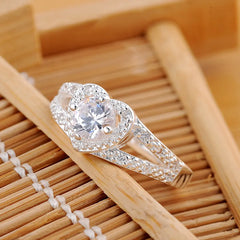 Elegant Heart Ring with Zirconia in 925 Silver