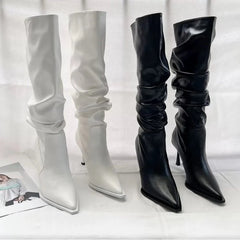 Lychee Pattern Wedge Heel Over The Knee Fashion Boots