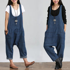 Women's Plus Size Loose Denim Jumpsuit & Overalls