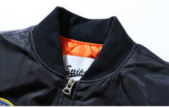 Embroidered Flight Jacket Baseball Coat