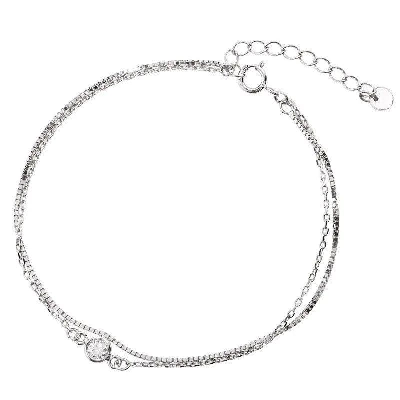 S925 Silver Double Layer Bracelet for Women