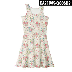 2021 Summer Women's Loose Floral Print Midi Dress