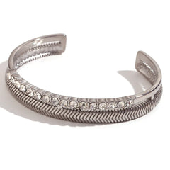 Double Layer Fishbone Pattern Bracelet in Titanium Steel
