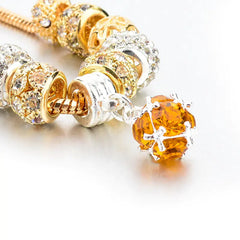 Cross-Border E-Commerce Women's Crystal Gold-Plated Bracelet