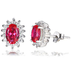 Colored Gems Ring and Stud Earrings Set for Women