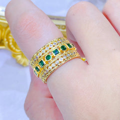 Retro Colored Gems Candy Ring for Women