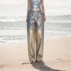 High Waist Straight Jeans for Women - Street Hipster Style