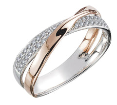 X-Shaped Dual Color Diamond Ring for Cross-Border E-Commerce