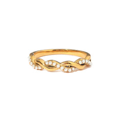 Vintage Women's Titanium Steel Pearl Ring
