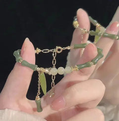 Natural Hotan Jade Bamboo Festival Bracelet