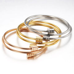 Tricolor Titanium Steel Double-Layer Cable Bracelet