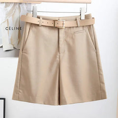 Plus Size Women's High Waist Thin Suit Shorts