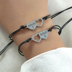Cross-Border Stainless Steel Heart Bracelet Set for Friends