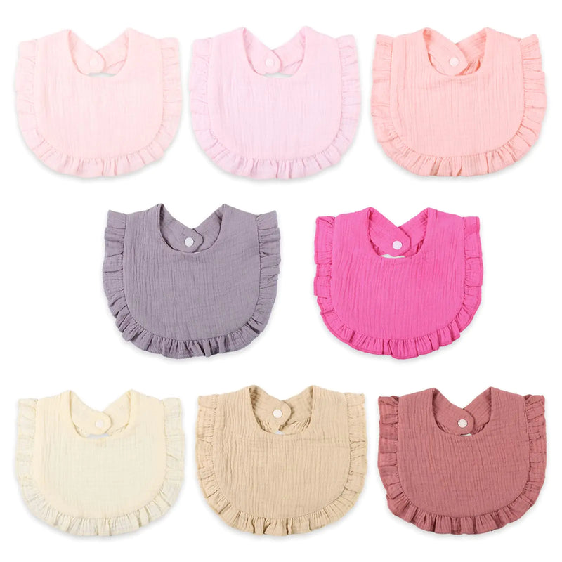 Baby Bibs Muslin Drool Bibs Teething Bibs 4-Layer 100% Cotton for Girls Absorbent&Soft&Breathable Scarf Muslin Baby Drool Bibs