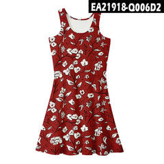 2021 Summer Women's Loose Floral Print Midi Dress