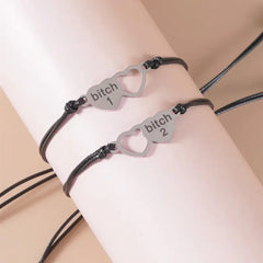 Cross-Border Stainless Steel Heart Bracelet Set for Friends