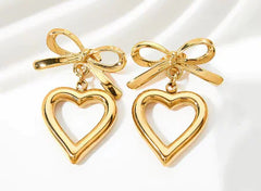 925 Silver Mini Heart Earrings with Red Zirconia