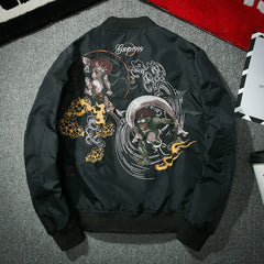 Embroidered Pilot Jacket and Baseball Jacket Combo