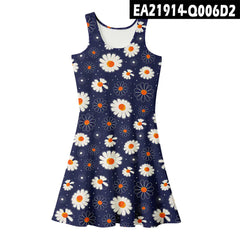 2021 Summer Women's Loose Floral Print Midi Dress