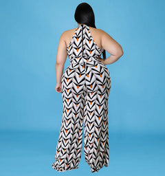 Plus Size Women's 5XL Summer Halter Jumpsuit
