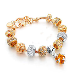 Cross-Border E-Commerce Women's Crystal Gold-Plated Bracelet