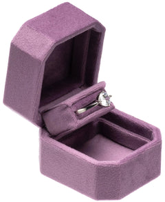 Giftop Small Velvet Single Ring Box for Engagement Proposal WeddingJewelry Ring Gift Box Jewelry Packaging Box (Purple)