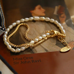 Delicate Freshwater Pearl Double Layer Bracelet for Women