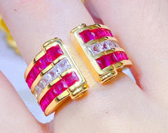 Retro Colored Gems Candy Ring for Women