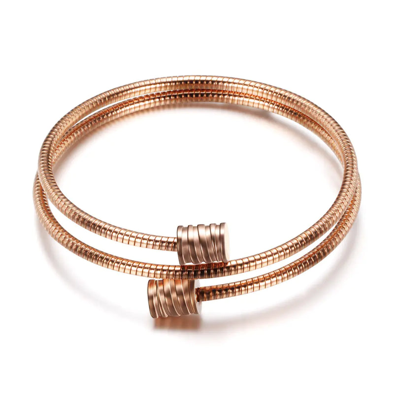 Tricolor Titanium Steel Double-Layer Cable Bracelet