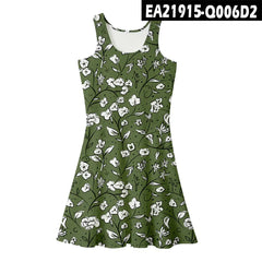 2021 Summer Women's Loose Floral Print Midi Dress