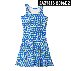 2021 Summer Women's Loose Floral Print Midi Dress