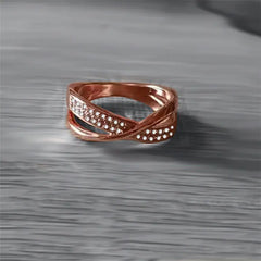 X-Shaped Dual Color Diamond Ring for Cross-Border E-Commerce