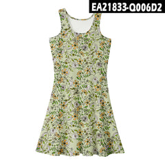 2021 Summer Women's Loose Floral Print Midi Dress