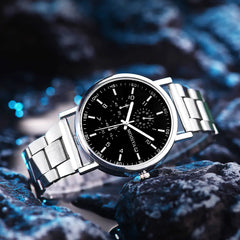 Simple Alloy Band Quartz Watch for Men