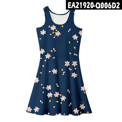 2021 Summer Women's Loose Floral Print Midi Dress