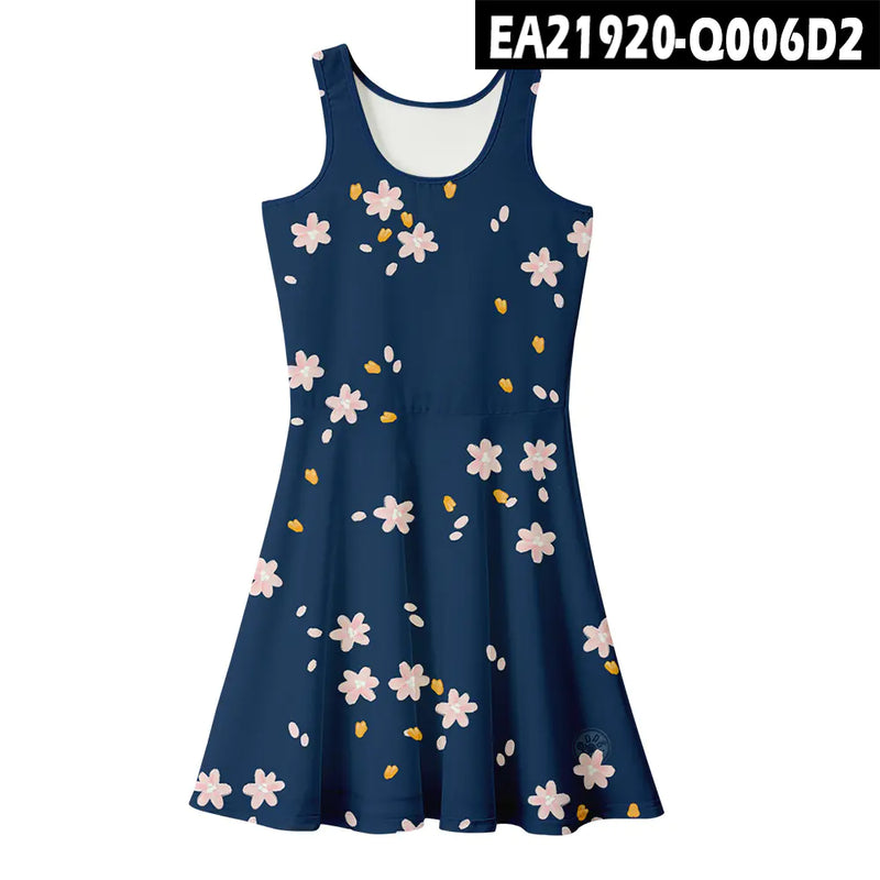 2021 Summer Women's Loose Floral Print Midi Dress