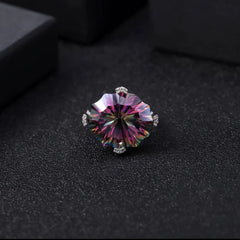 Luxury Colored Gems Ring for Women - Fashionable Design