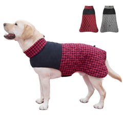 KOOGAL Dog Jackets for Winter Reversible Dog Coat Windproof Waterproof Dog Winter Jackets for Cold Weather British Style Plaid Dog Coats Warm Dog Vest for Small Medium Large Dogs (RED 5XL)