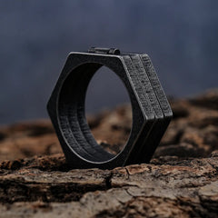Multilateral Minimalist Retro Titanium Steel Ring