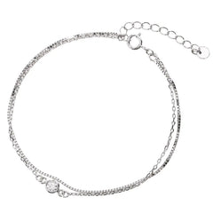 S925 Silver Double Layer Bracelet for Women
