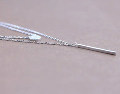 S925 Silver Necklace with Stylish Double Layer Design