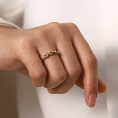 Vintage Women's Titanium Steel Pearl Ring