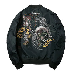 Embroidered Pilot Jacket and Baseball Jacket Combo